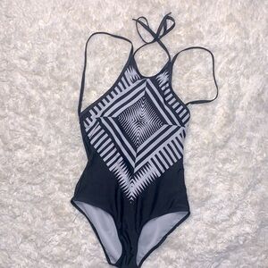 Black and white geometric swimsuit, one piece, size Medium, new without Tags